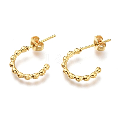 304 Stainless Steel Half Hoop Earrings EJEW-H100-12G-1