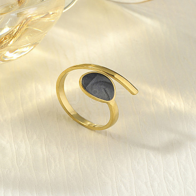 304 Stainless Steel Enamel Cuff Rings FS-WG277BE-13-1