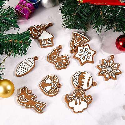 Christmas Theme Plastic Pendant Decorations HJEW-SZ0001-05-1
