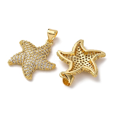 Brass Micro Pave Cubic Zirconia Pendants KK-A271-07B-G-1