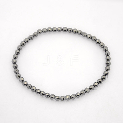 Non-Magnetic Hematite Stretch Bracelets BJEW-J101A-01-1