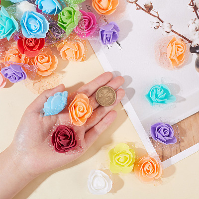 210Pcs 14 Colors 3D Foam Rose Ornament Accessories DIY-CP0008-68-1