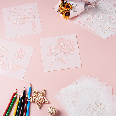 24 Sheets 24 Styles Plastic Drawing Stencil DIY-CW0001-13-1