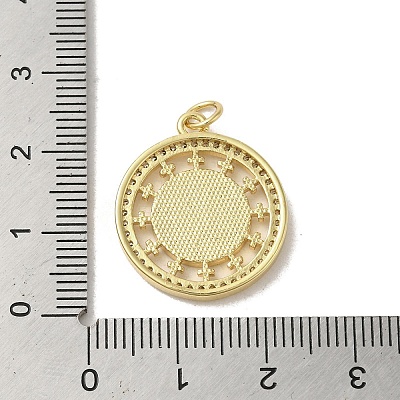Brass Micro Pave Clear Cubic Zirconia Pendants KK-I708-04A-G-1