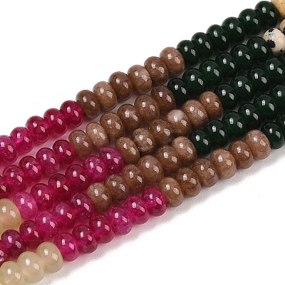 Natural Red Netstone & Dyed White Jade & Dalmatian Jasper Beads Strands G-Z135-C04-1