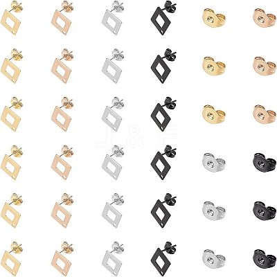 304 Stainless Steel Stud Earring Findings STAS-UN0015-34-1