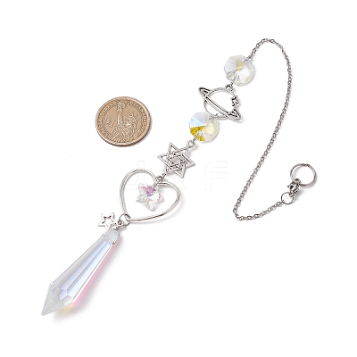 Alloy Planet Moon Hanging Ornaments HJEW-JM03018-1