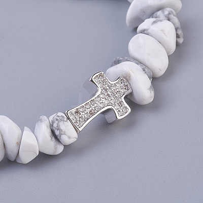 Synthetic Howlite Beads Stretch Bracelets BJEW-JB03926-05-1