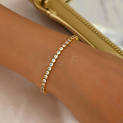 Minimalist Brass Pave Cubic Zirconia Tennis Bracelets for Women YE4484-1-1