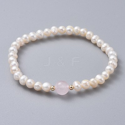 Stretch Grade A Natural Freshwater Pearl Bracelets X-BJEW-JB04623-01-1