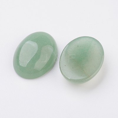 Natural Green Aventurine Flat Back Cabochons G-G741-25x35mm-14-1