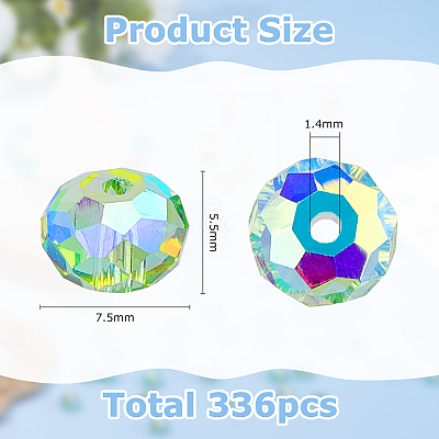336Pcs Electroplate Glass Beads EGLA-WH0007-01B-1