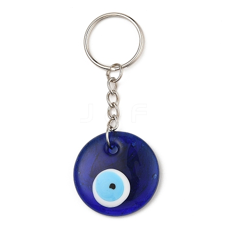 Handmade Evil Eye Lampwork Pendant Keychains KEYC-JKC00982-1