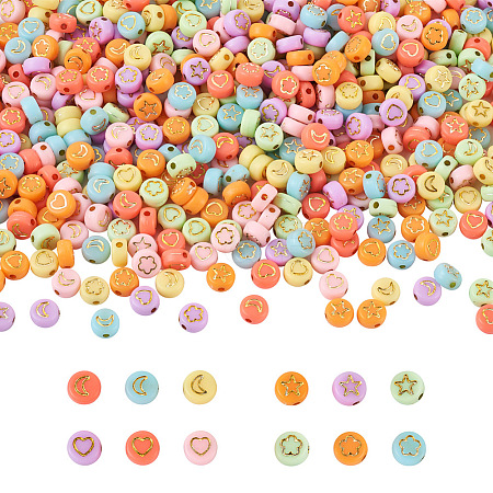 Cheriswelry 1000Pcs 4 Style Opaque Acrylic Beads MACR-CW0001-07-1