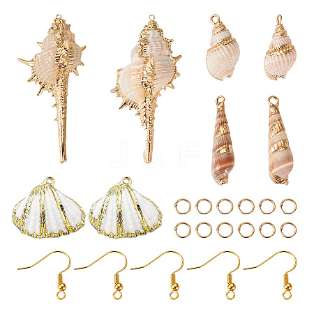 DIY Natural Shell Dangle Earring Making Kits DIY-TA0009-56-1