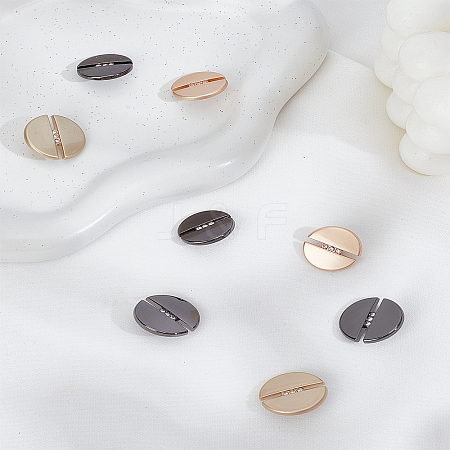 8Pcs 4 Colors 1-Hole Alloy Buttons BUTT-LP0001-88-1