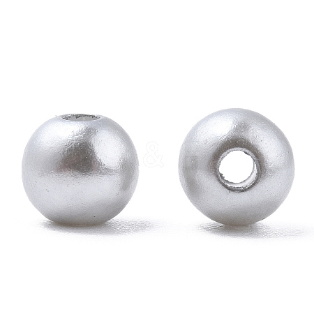 Spray Painted ABS Plastic Imitation Pearl Beads OACR-T015-05A-03-1