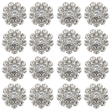 16Pcs 1-Hole Alloy Shank Buttons BUTT-GF0001-27-1