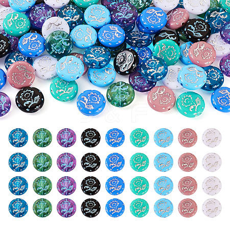 90Pcs 9 Style Opaque & Transparent Acrylic Beads MACR-TA0001-45-1