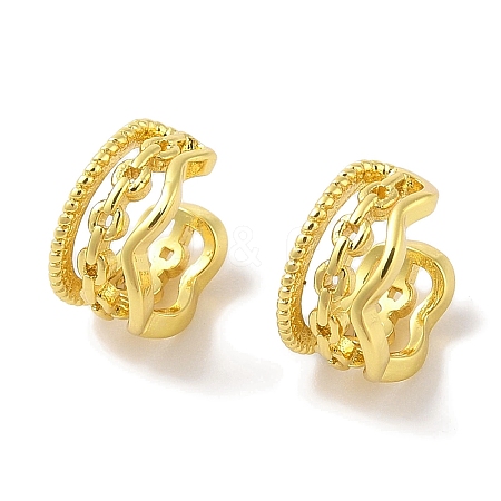 Brass Cuff Earrings for Women EJEW-I305-43G-1