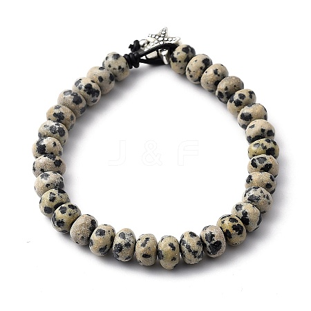 Natural Dalmatian Jasper Beaded Bracelets BJEW-JB05457-02-1