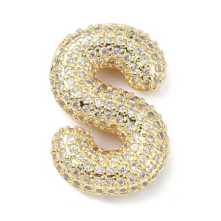 Rack Plating Brass Micro Pave Cubic Zirconia Pendants KK-Q790-01S-G-1