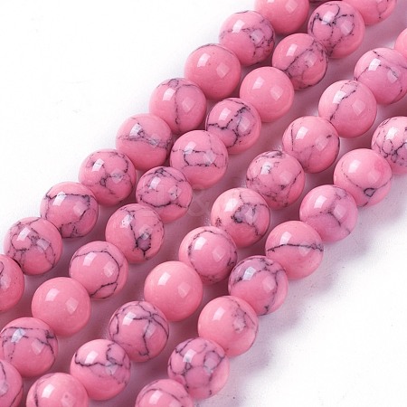 Synthetic Turquoise Beads Strands G-E525-6mm-10-1