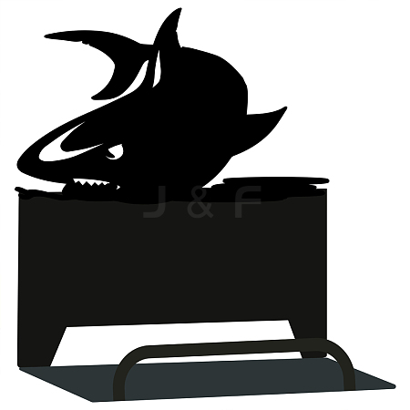 Shark Pattern Iron Name Card Holder AJEW-WH0246-004-1