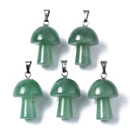 Natural Green Aventurine Pendants G-N0325-10G-1