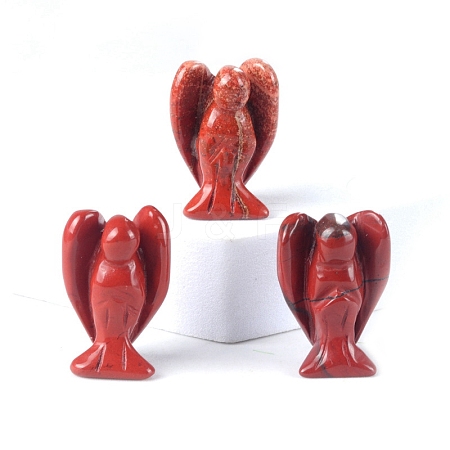 Natural Red Jasper Carved Healing Angel Figurines PW-WG73241-04-1
