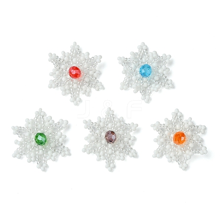 Christmas Seed Beads Beaded Charms PALLOY-MZ00297-1