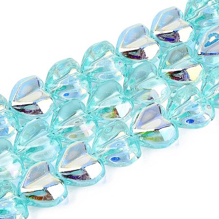 Electroplate Transparent Glass Beads Strands EGLA-N056-01A-03-1