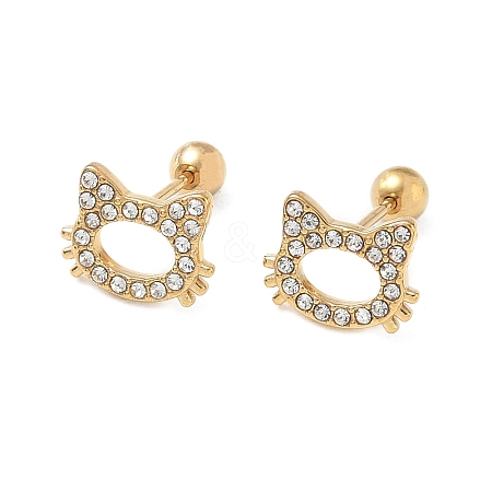 304 Stainless Steel Crystal Rhinestone Animal Cartilage Earrings SA-CBA1F7E-01G-04-1