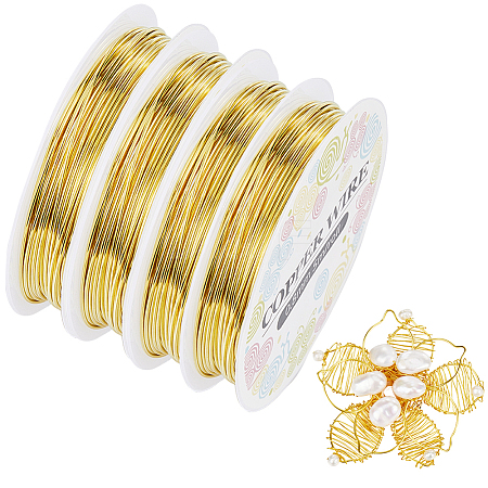 SUNNYCLUE 4 Rolls Copper Jewelry Craft Wire CWIR-SC0001-07-1