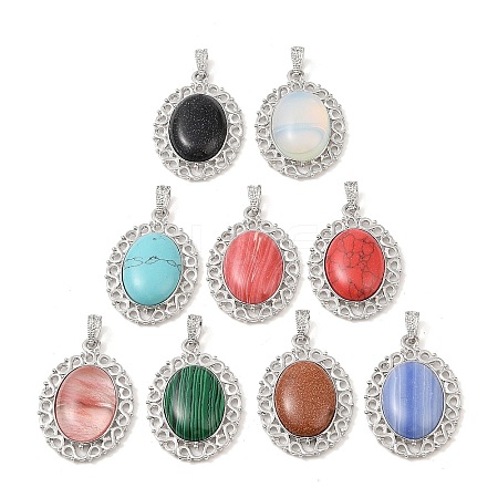 Synthetic Mixed Gemstone Pendants G-A226-03P-B-1