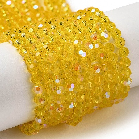 Electroplate Transparent Glass Beads Strands EGLA-A035-T4mm-L03-1