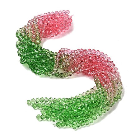 Transparent Painted Glass Beads Strands DGLA-A034-T6mm-A18-1