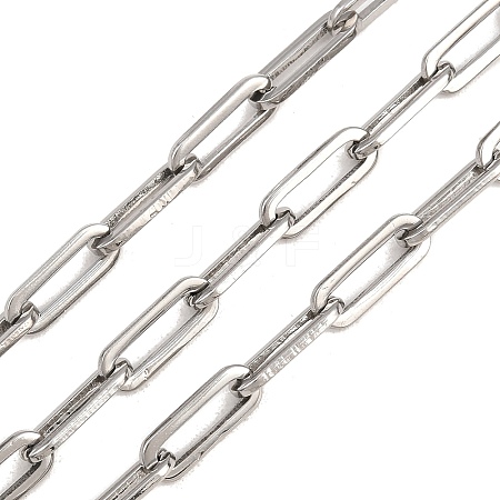 304 Stainless Steel Textured Paperclip Chains CHS-H118-09P-1