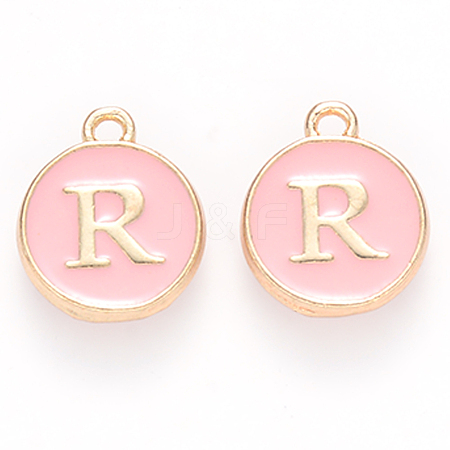 Golden Plated Alloy Enamel Charms ENAM-S118-07R-1