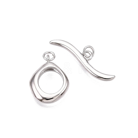 925 Sterling Silver Oval Toggle Clasps STER-T007-110P-1