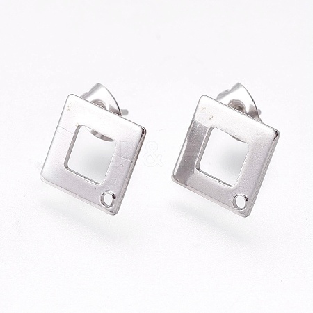 Tarnish Resistant 304 Stainless Steel Stud Earring Findings LS-STAS-O119-13P-1