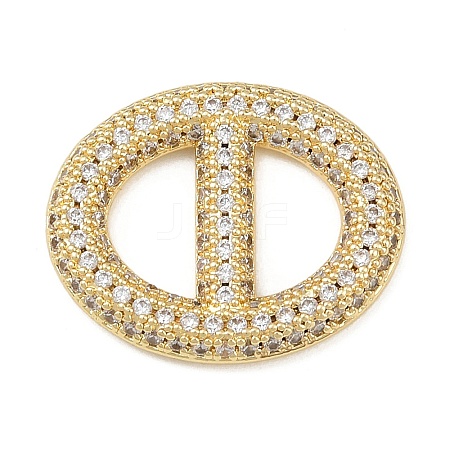 Brass Micro Pave Clear Cubic Zirconia Links Connector Charms KK-K413-04B-G-1