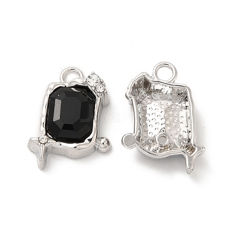 Glass Rectangle with Star Pendants PALLOY-E024-32P-02-1