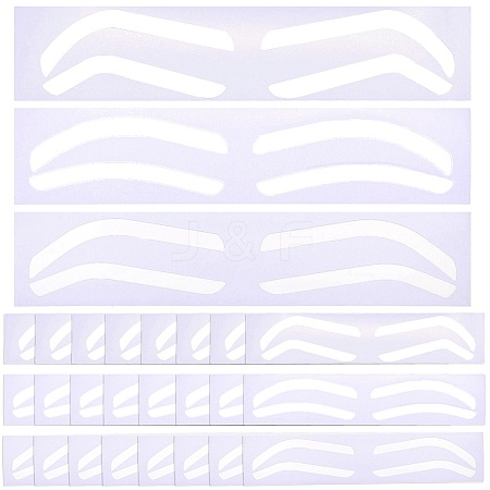 24Pcs 3 Styles Plastic Eyebrow Tattoo Practice Skin AJEW-CP0009-58A-1