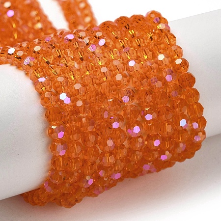 Electroplate Transparent Glass Beads Strands EGLA-A035-T4mm-L05-1