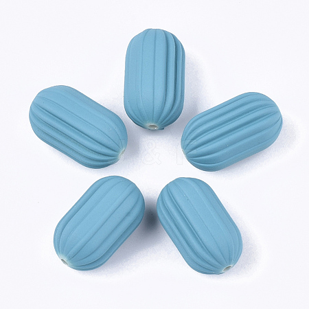 Rubberized Style Acrylic Corrugated Beads OACR-T014-18A-05-1