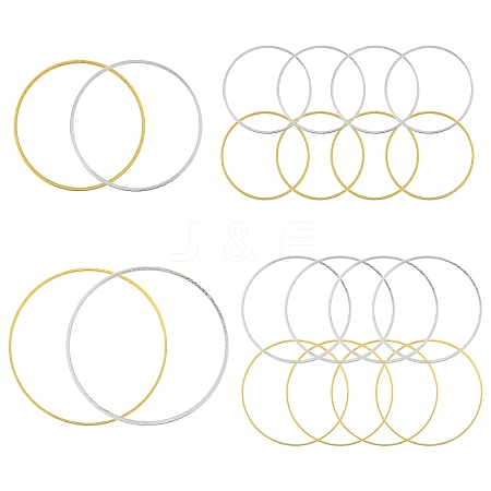 120Pcs 2 Styles 2 Colors Brass Linking Rings KK-YW0003-98-1