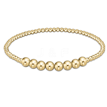 Bohemia Brass Round Beaded Stretch Bracelets TK0566-28-1