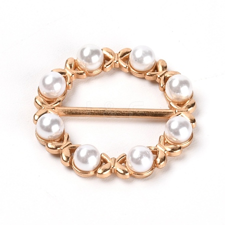 Alloy Resin Imitation Pearl Buckles JEWB-WH0014-11-1