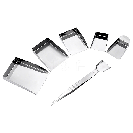 5Pcs 5 Styles Stainless Steel Bead Shovels TOOL-FG0001-43-1